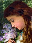 Sophie Gengembre Anderson Canvas Paintings - Girl With Lilac